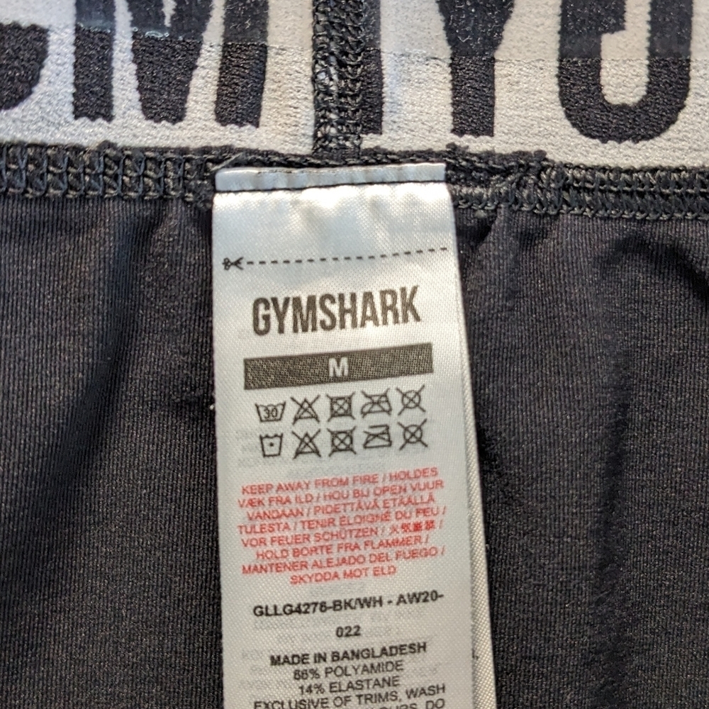 Gymshark Black Low Rise Logo Waist Band Leggings Performance Fit Size M - Picture 5 of 11